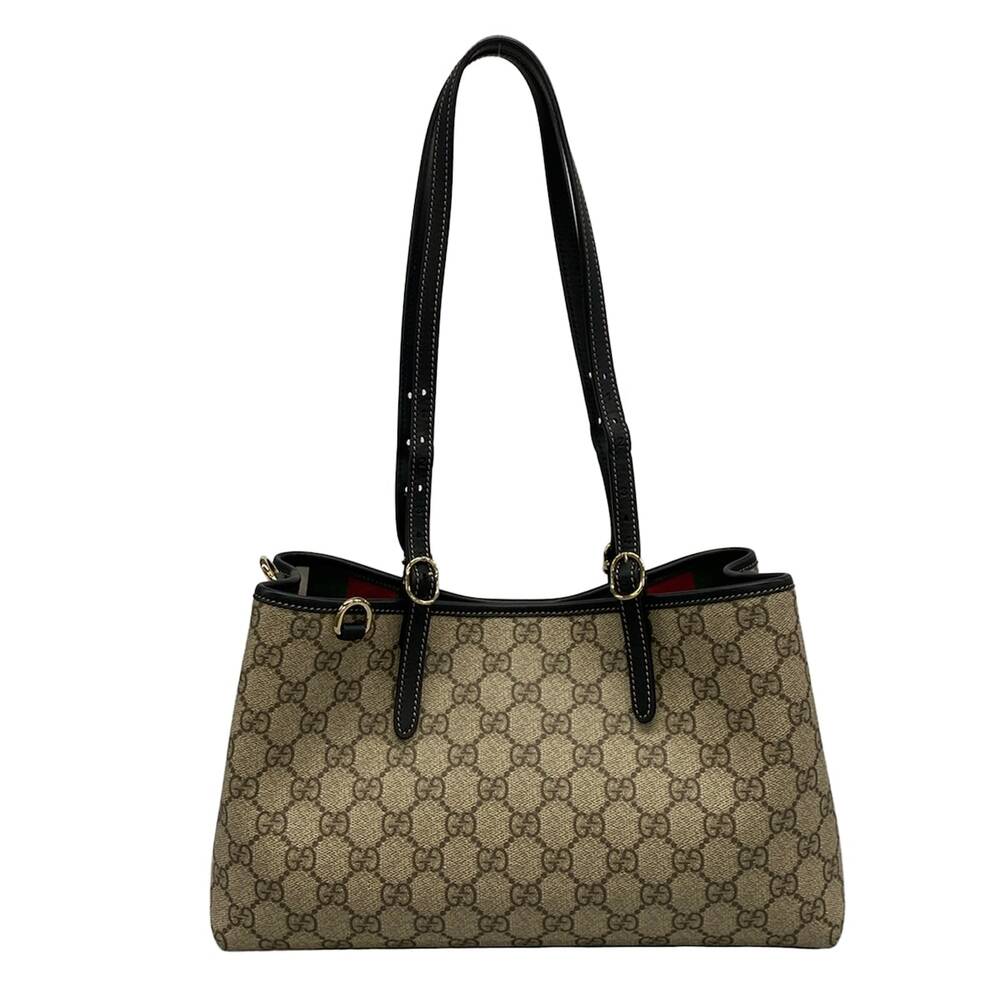 Gucci GG emblem medium tote bag Tote Bag 815214 Beige Dark Brown Black PVC